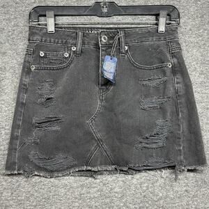 American Eagle Black Size 0 Denim Hi Rise‎ Mini Skirt NWT